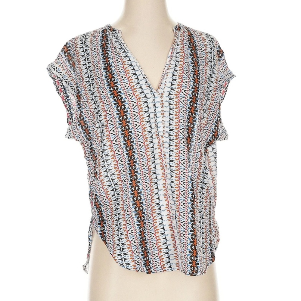 Xirena Trista Top Boxy Cotton Oversized Aztec Western Blouse Size XS